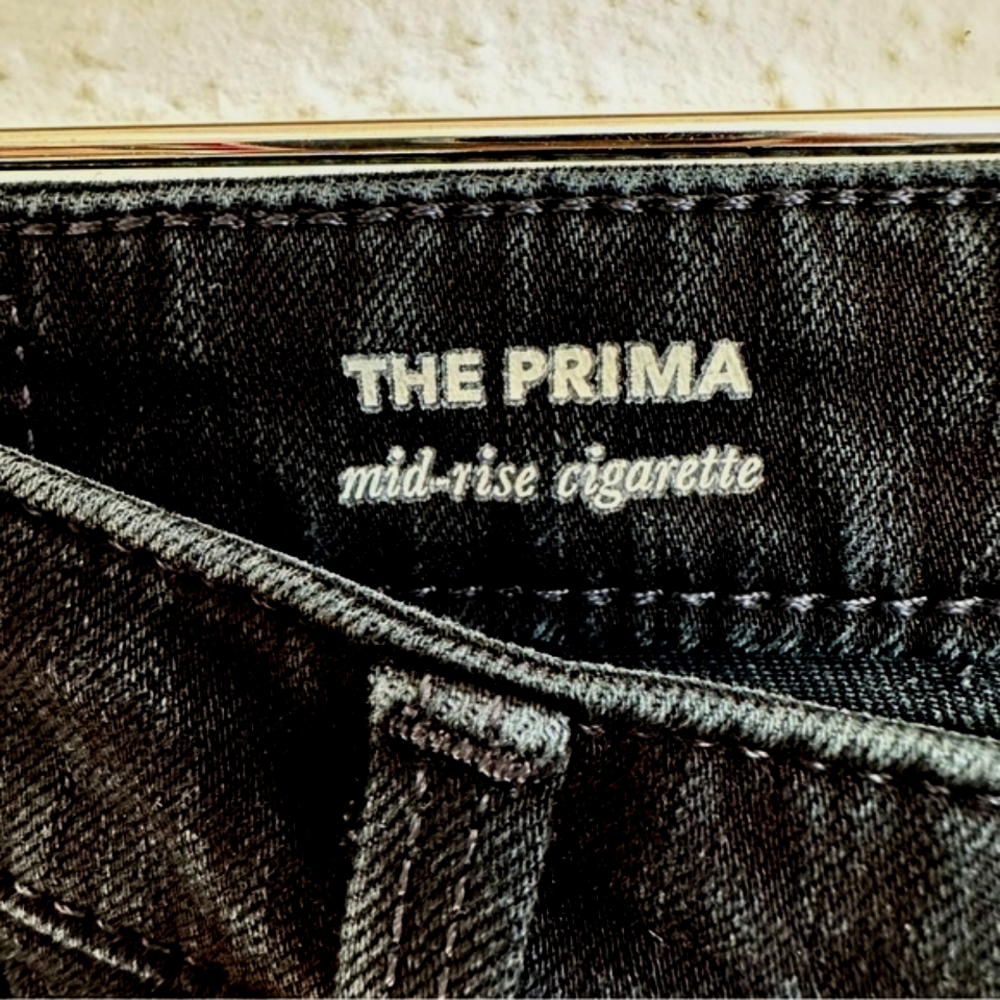 AG Adriano Goldschmied The Prima Black Jeans Mid Rise Cigarette Size 25R - Picture 10 of 14